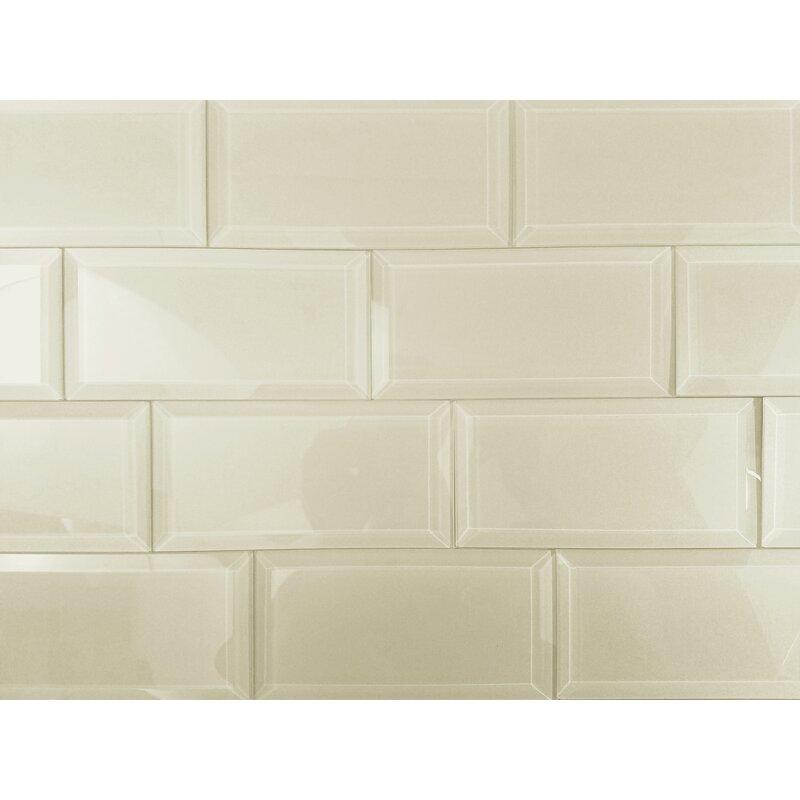 Abolos Frosted Elegance 3" x 6" Glass Peel & Stick Subway Tile in Creme